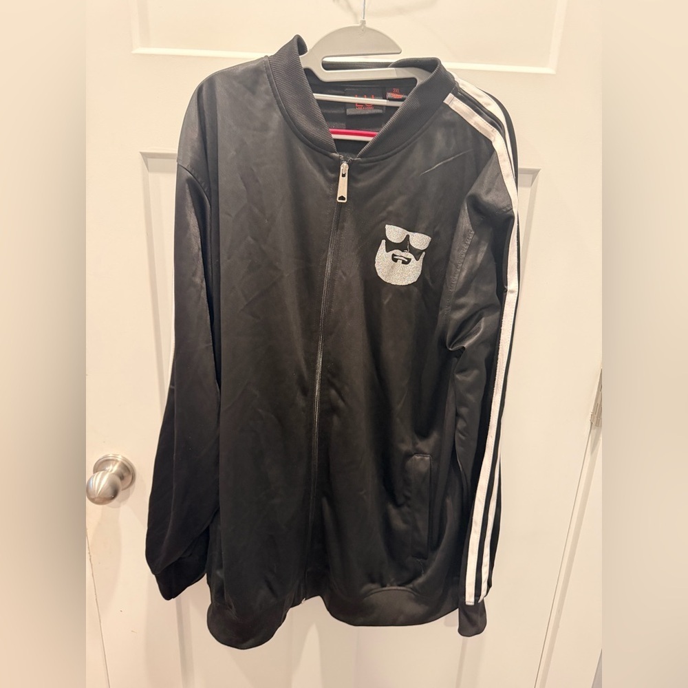 Linea Uomo Bomber Jacket Men’s 3XL Black Zip Track Jacket Graphic
